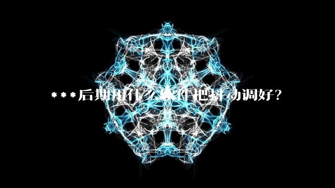 ***后期用什么软件把抖动调好?