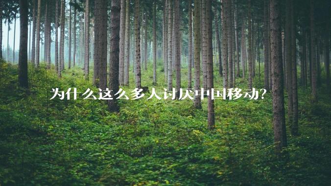 为什么这么多人讨厌中国移动?