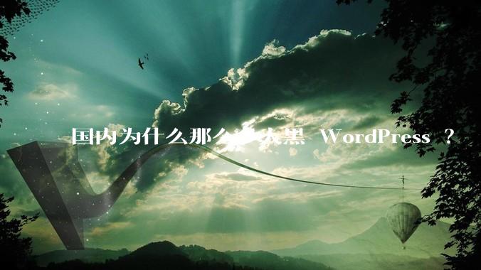 国内为什么那么多人黑 WordPress ?