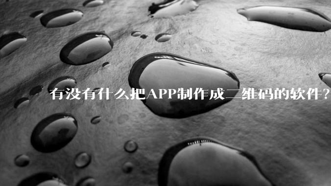 有没有什么把APP制作成二维码的软件?