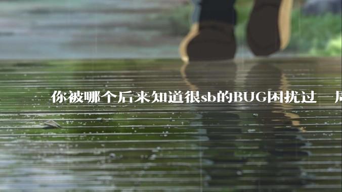 你被哪个后来知道很sb的BUG困扰过一周以上吗?