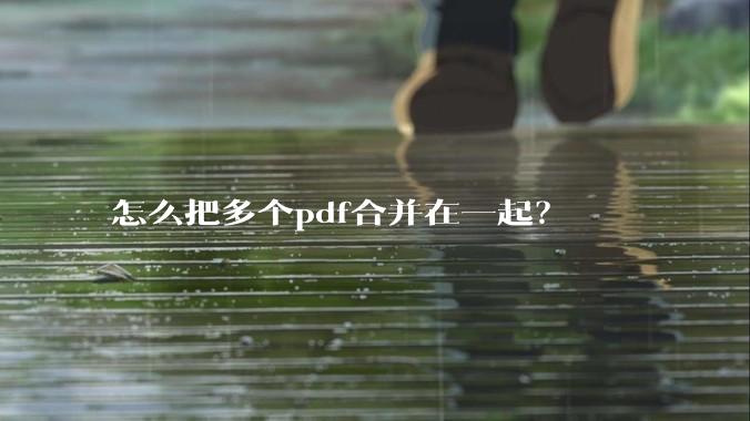 怎么把多个pdf合并在一起?