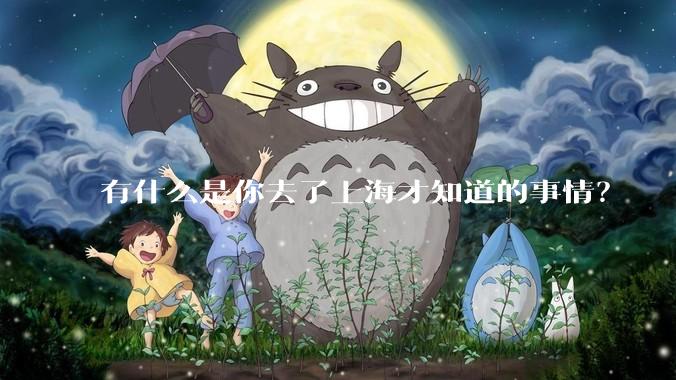 有什么是你去了上海才知道的事情?