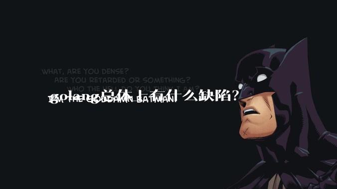 golang总体上有什么缺陷?