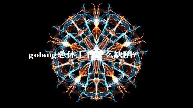 golang总体上有什么缺陷?