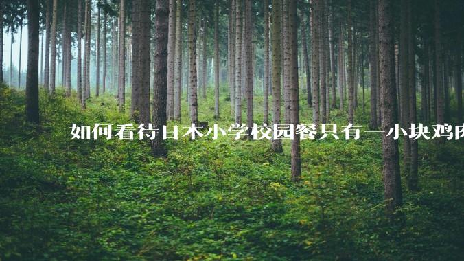 如何看待日本小学校园餐只有一小块鸡肉?