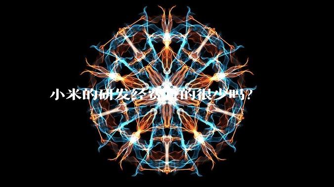 小米的研发经费真的很少吗?