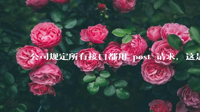 公司规定所有接口都用 post 请求,这是为什么?